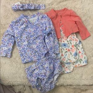 Carter's Blue and Purple Floral Baby Outfit
